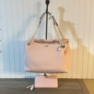 Victoria’s Secret Pink Quilted Purse w/ matching wallet NWT